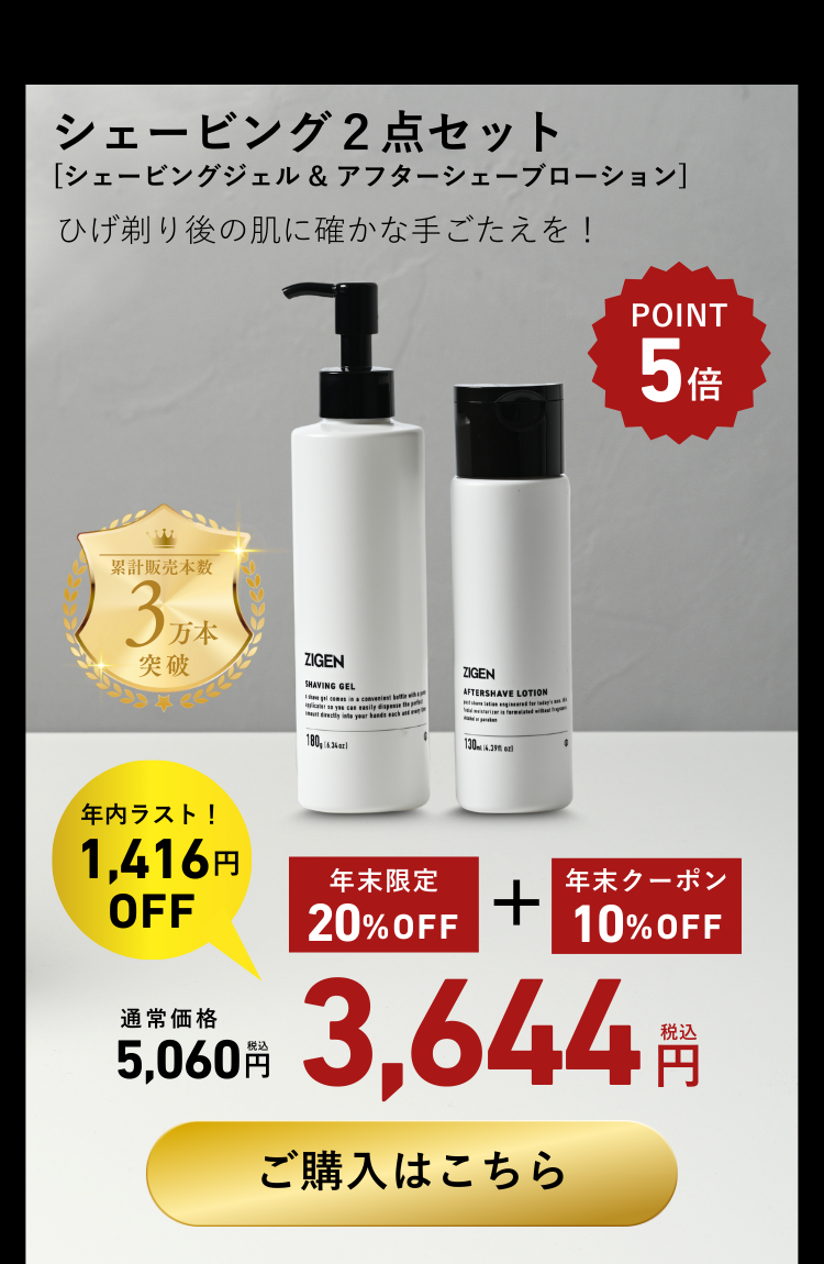 髭剃りセット20%OFF＋10%OFFクーポンでさらにお得に！【12/31 23:59まで】