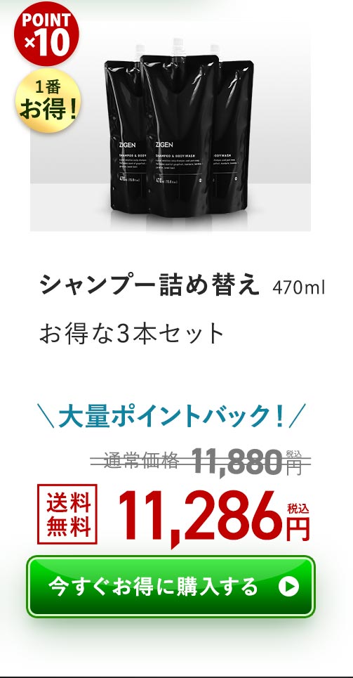 オールインワンスカルプシャンプー 詰め替え3個セット