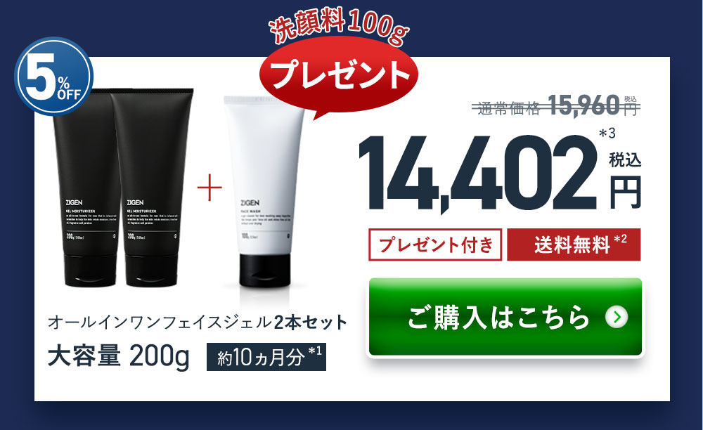 【洗顔100g プレゼント付き】オールインワンジェル 200g 2本セット