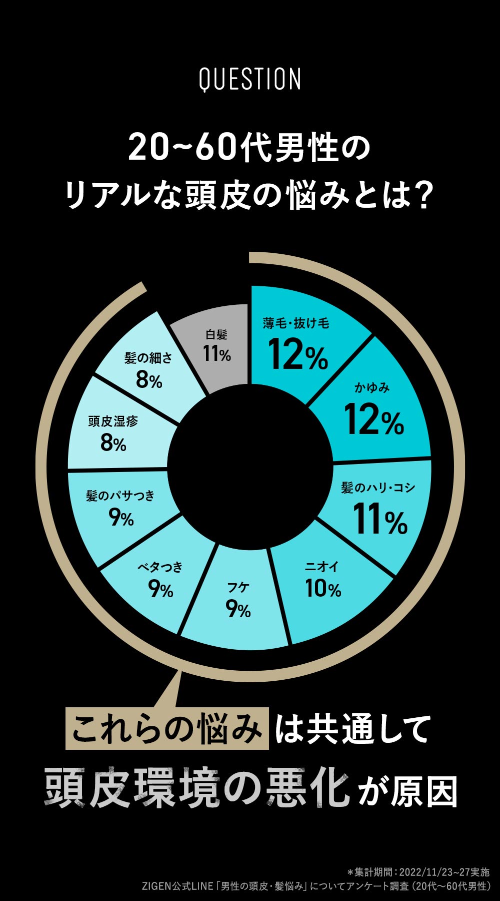 20～60代のリアルな頭皮悩みは薄毛・抜け毛と、かゆみが最多！