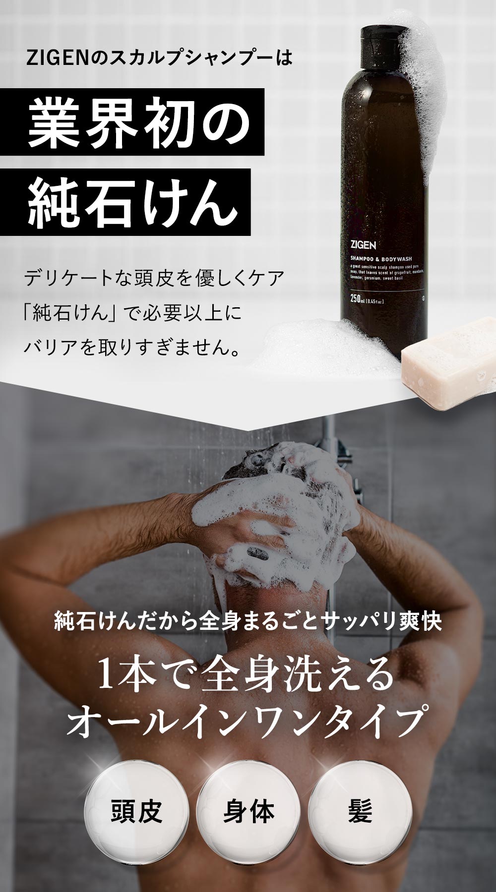 1本で全身洗えるオールインワンタイプ