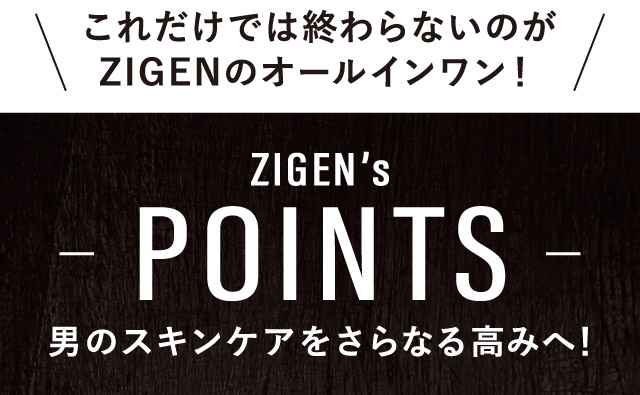 これだけでは終わらないのがZIGENのオールインワン