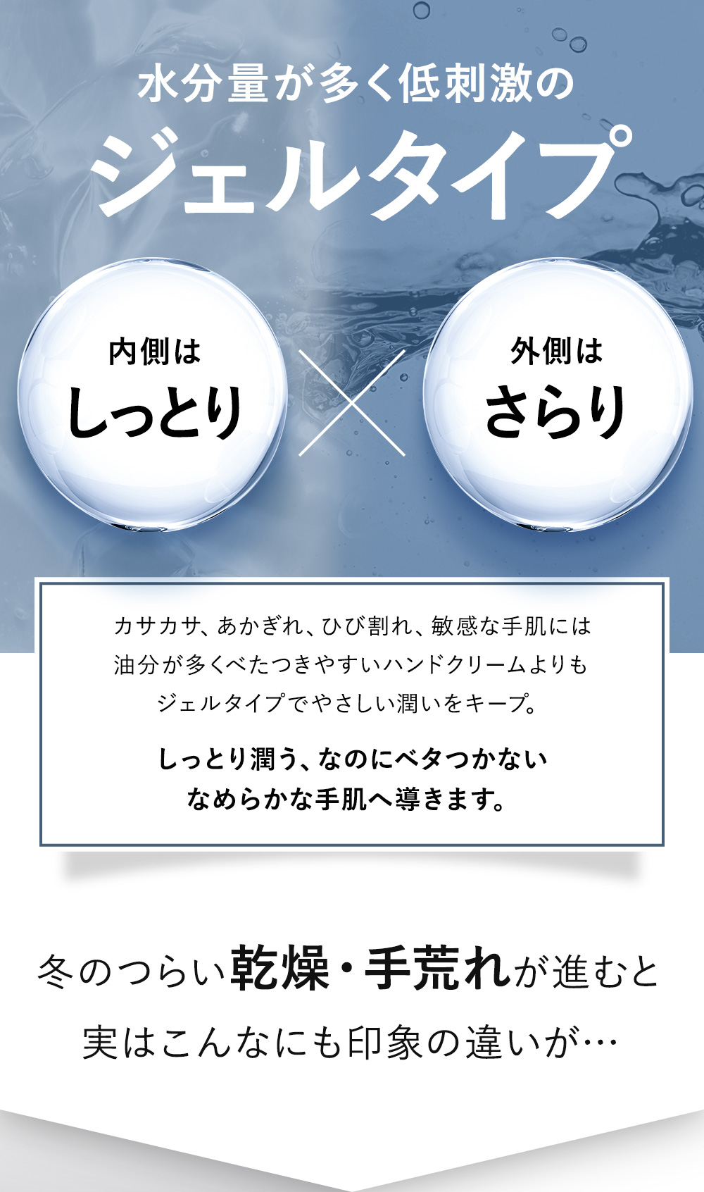 水分量が多く低刺激のジェルタイプ