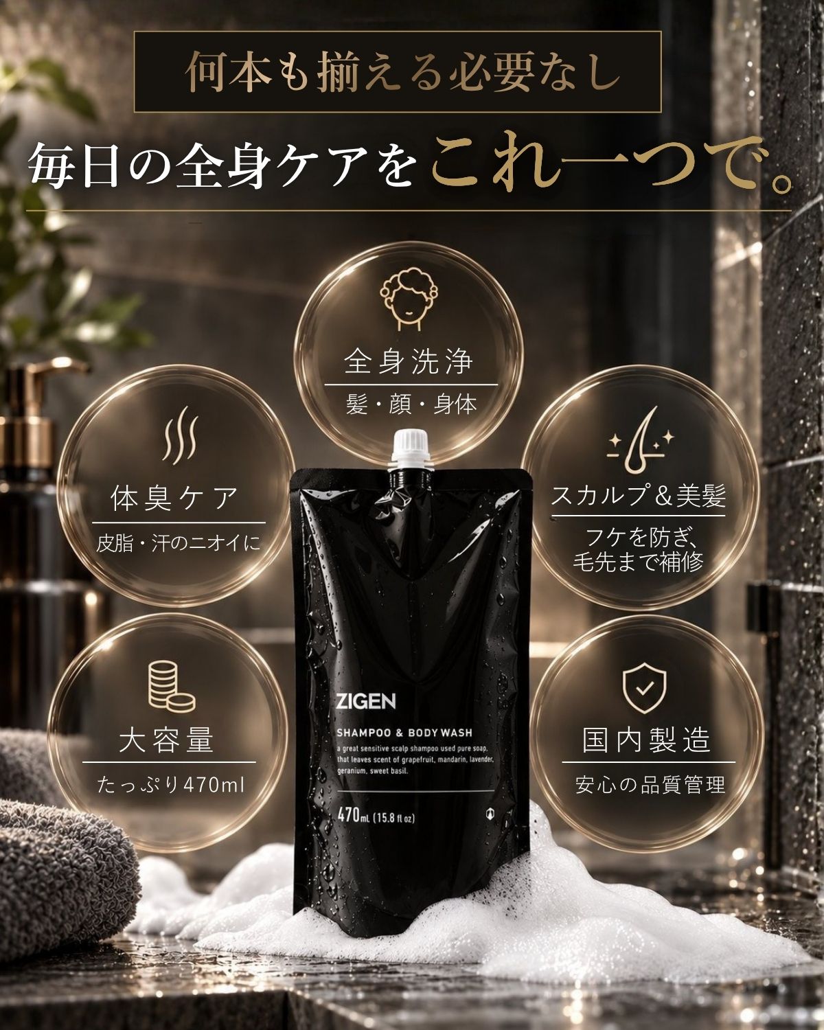 毎日の全身ケアをこれ一つで。