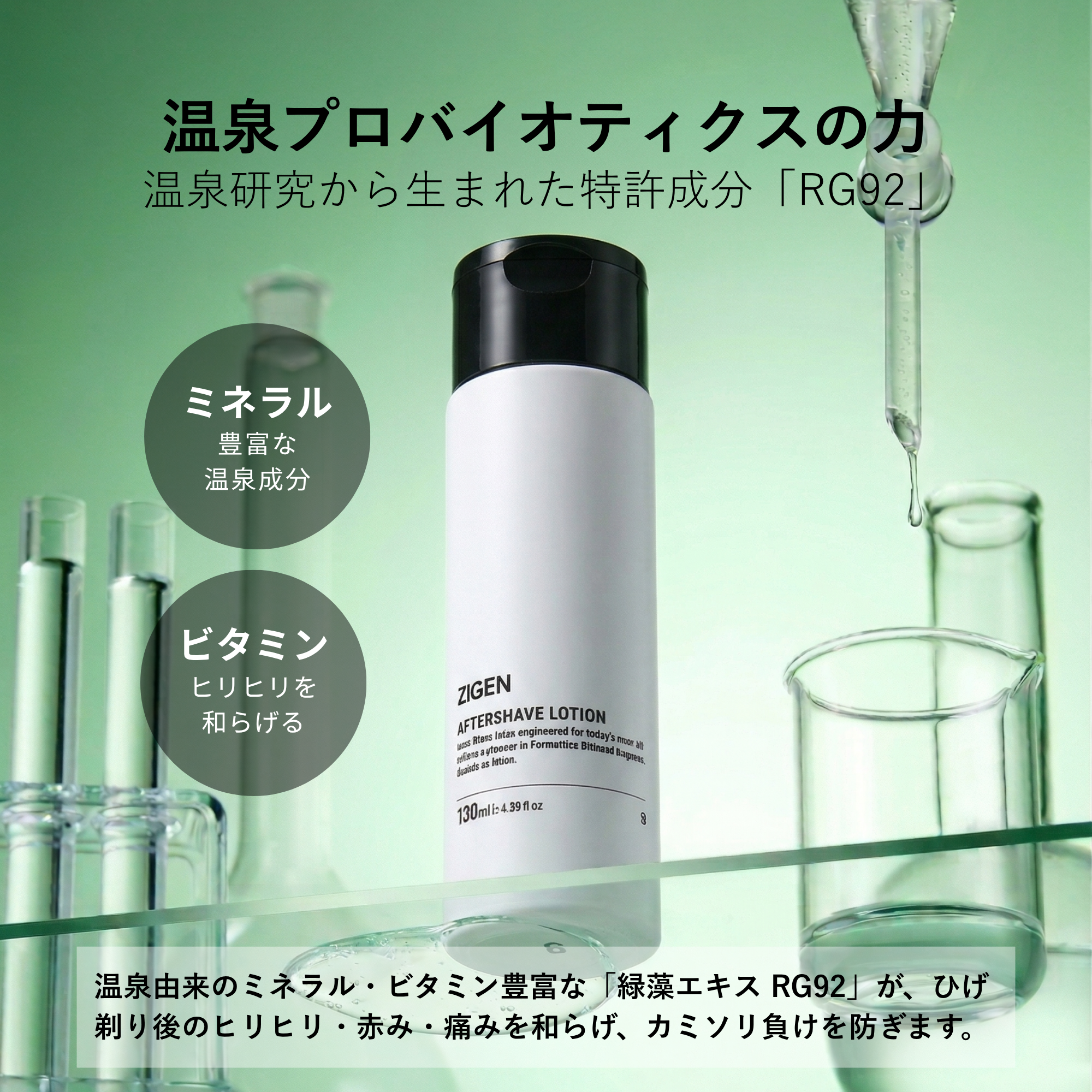 ひげ剃り後の肌を素早く沈静化