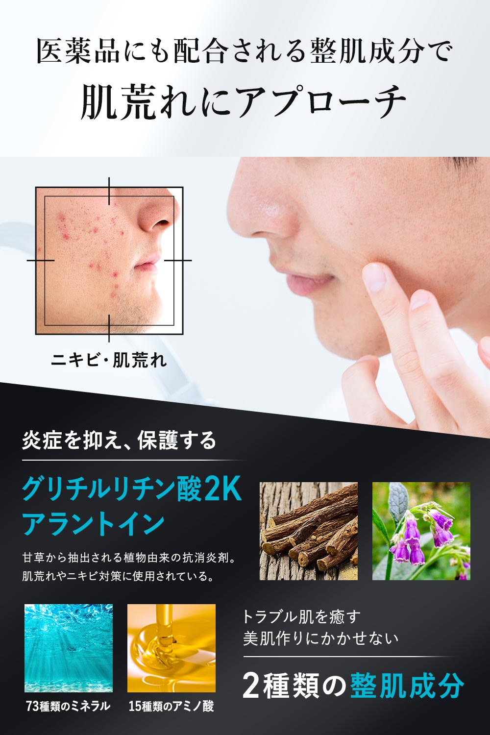 医薬品にも配合される製肌成分で肌荒れにアプローチ